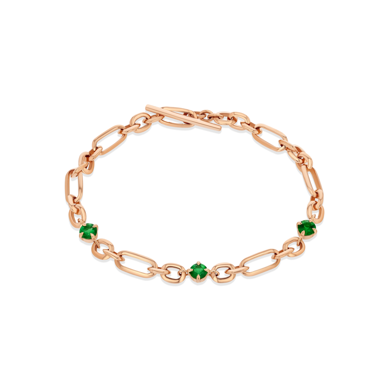 Figaro Emerald Station Bracelet