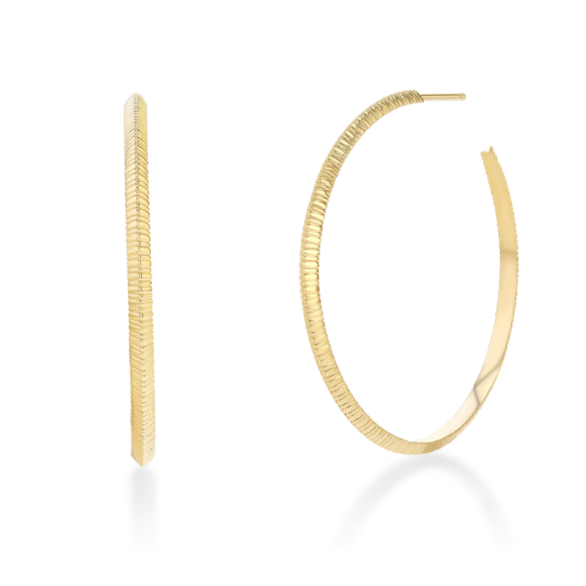 Large Fluted Knife Edge Hoops