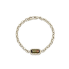 XS Chain Bracelet with Fluted Button Pendant & Bi-Color Tourmaline