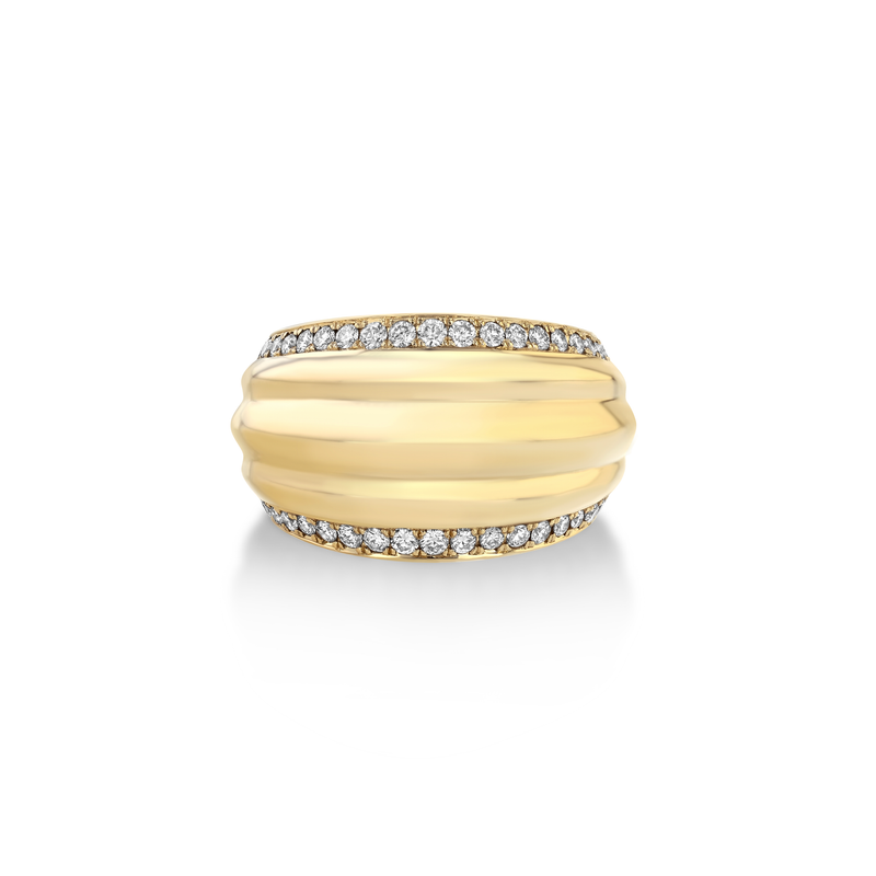 Fluted Fan Ring with Pavé