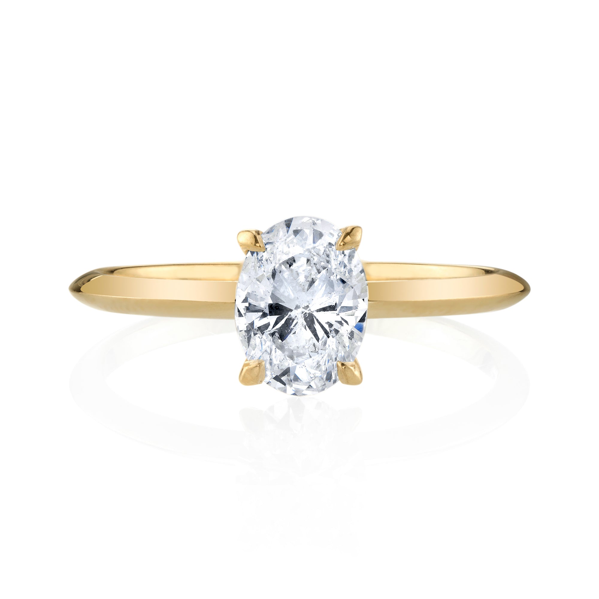 Oval Diamond with Signature Knife Edge Solitaire Band