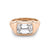 Emerald Cut Diamond Set in Rose Gold Signet Ring