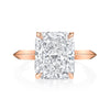 Radiant Diamond with Rose Gold Signature Knife Edge Solitaire Band
