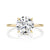 Round Diamond on a Yellow Gold Thin Band and Knife Edge Prongs