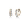 Crescent Hoops with Pave Diamonds and Tapered Baguettes