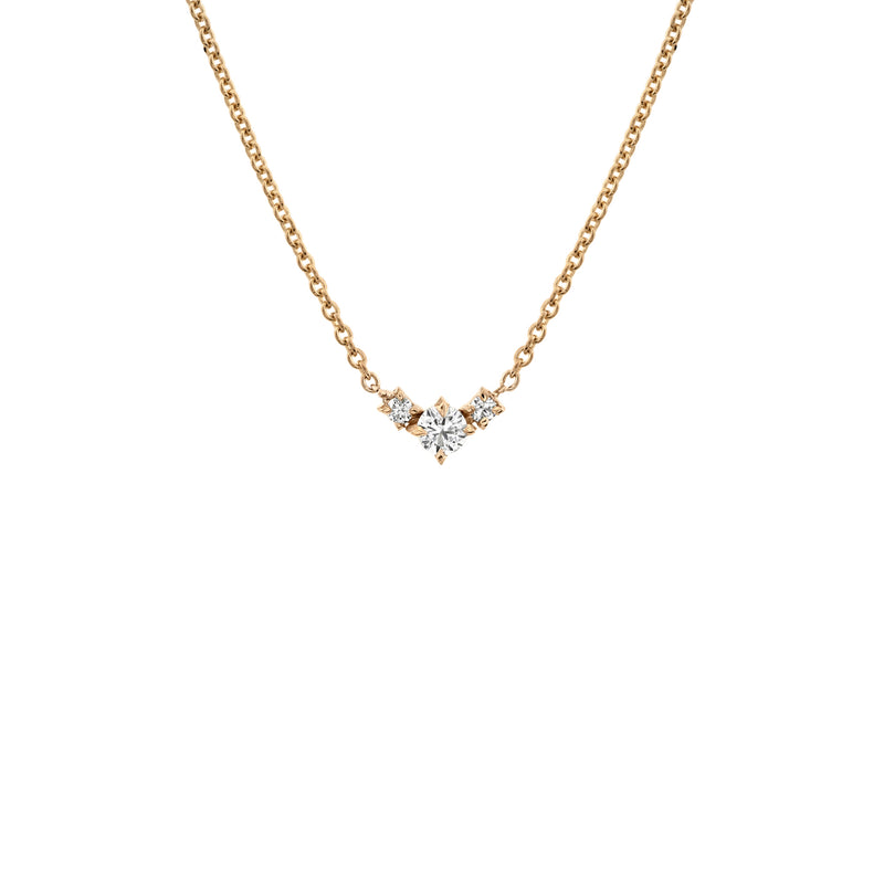 Eclat Triple Diamond V Necklace