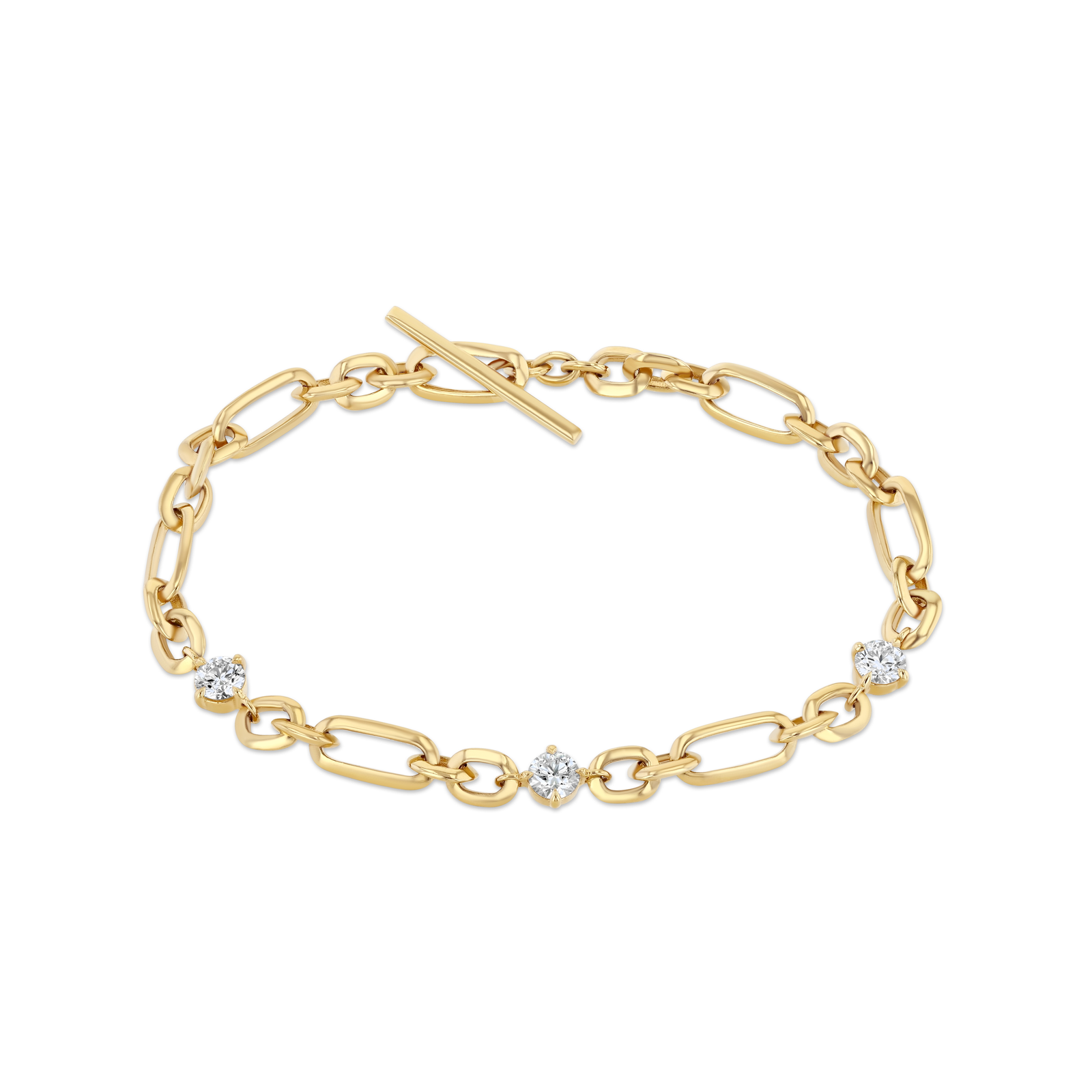 Figaro Diamond Station Bracelet