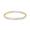 Micro ID Bracelet with White Diamond Baguettes