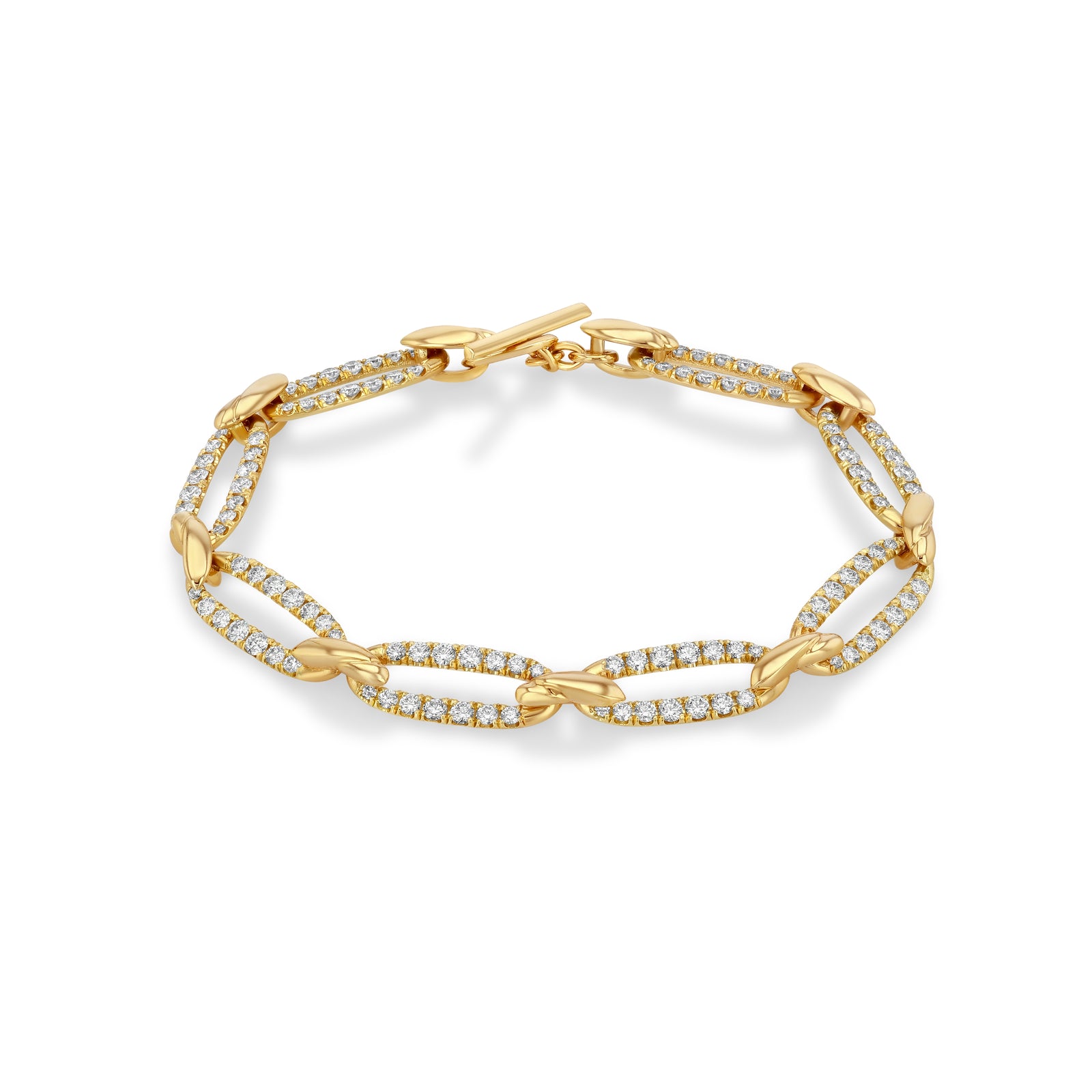 Love Knot Pave Flat Link Bracelet