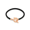 Black Leather Chord Toggle Bracelet