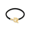 Black Leather Chord Toggle Bracelet