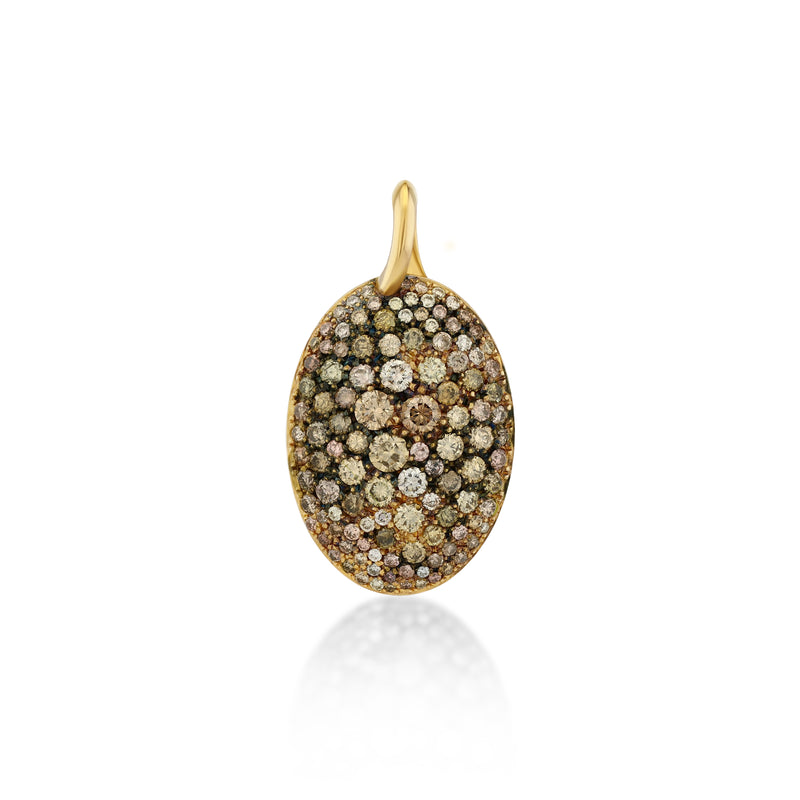 Champagne Contour Pave Stone Charm