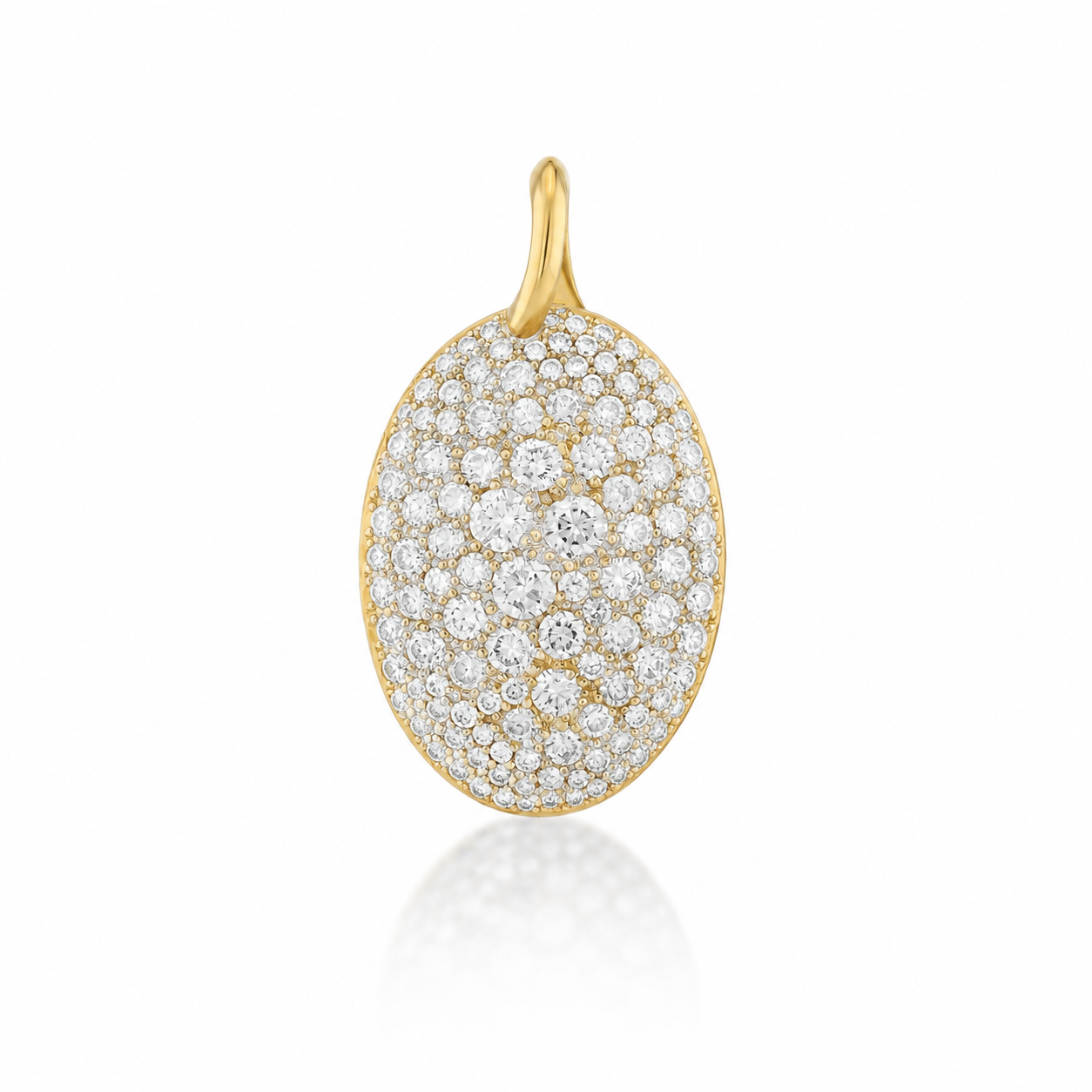 Diamond Contour Pave Stone Charm