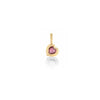 Fluted Bezel Heart Pink Tourmaline Charm