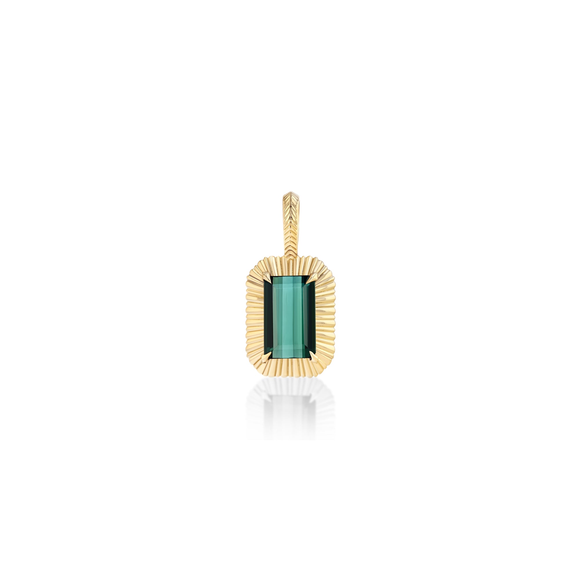 Rectangular Green Tourmaline Charm