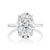 Oval Diamond Solitaire with Rounded Band and Pavé Halo