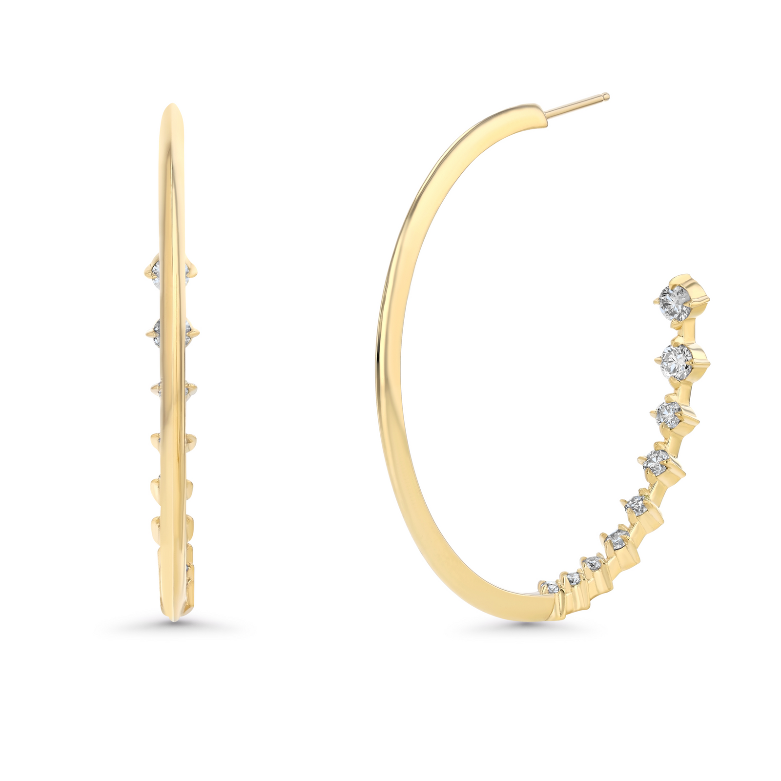 Large Knife Edge Éclat Hoops