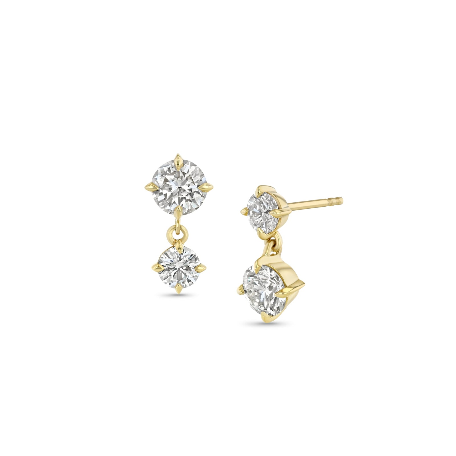 Large Alternating Drop Diamond Studs