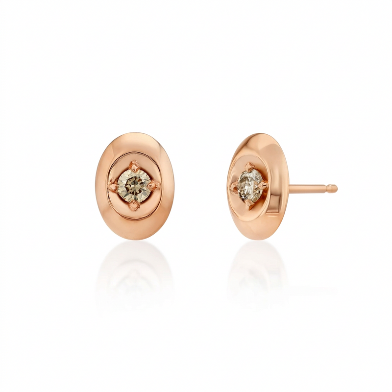 Stone Studs with Champagne Diamonds