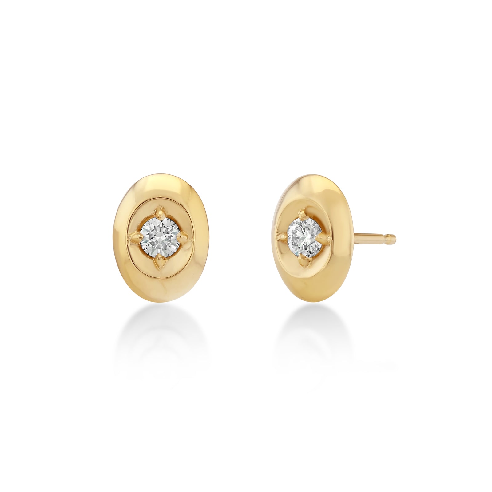 Stone Studs with White Diamonds