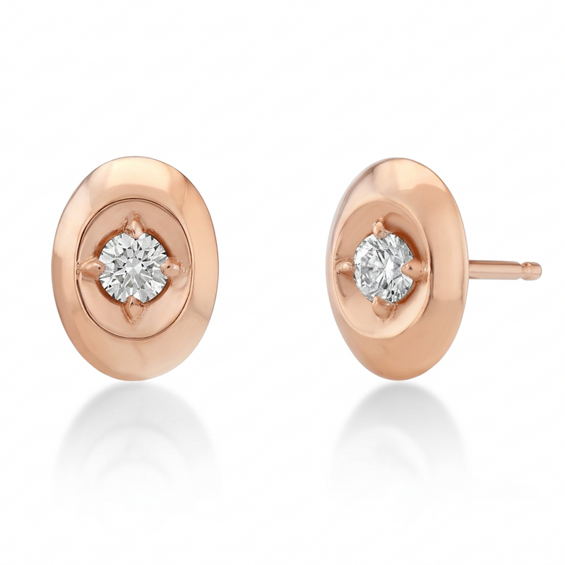 Stone Studs with White Diamonds