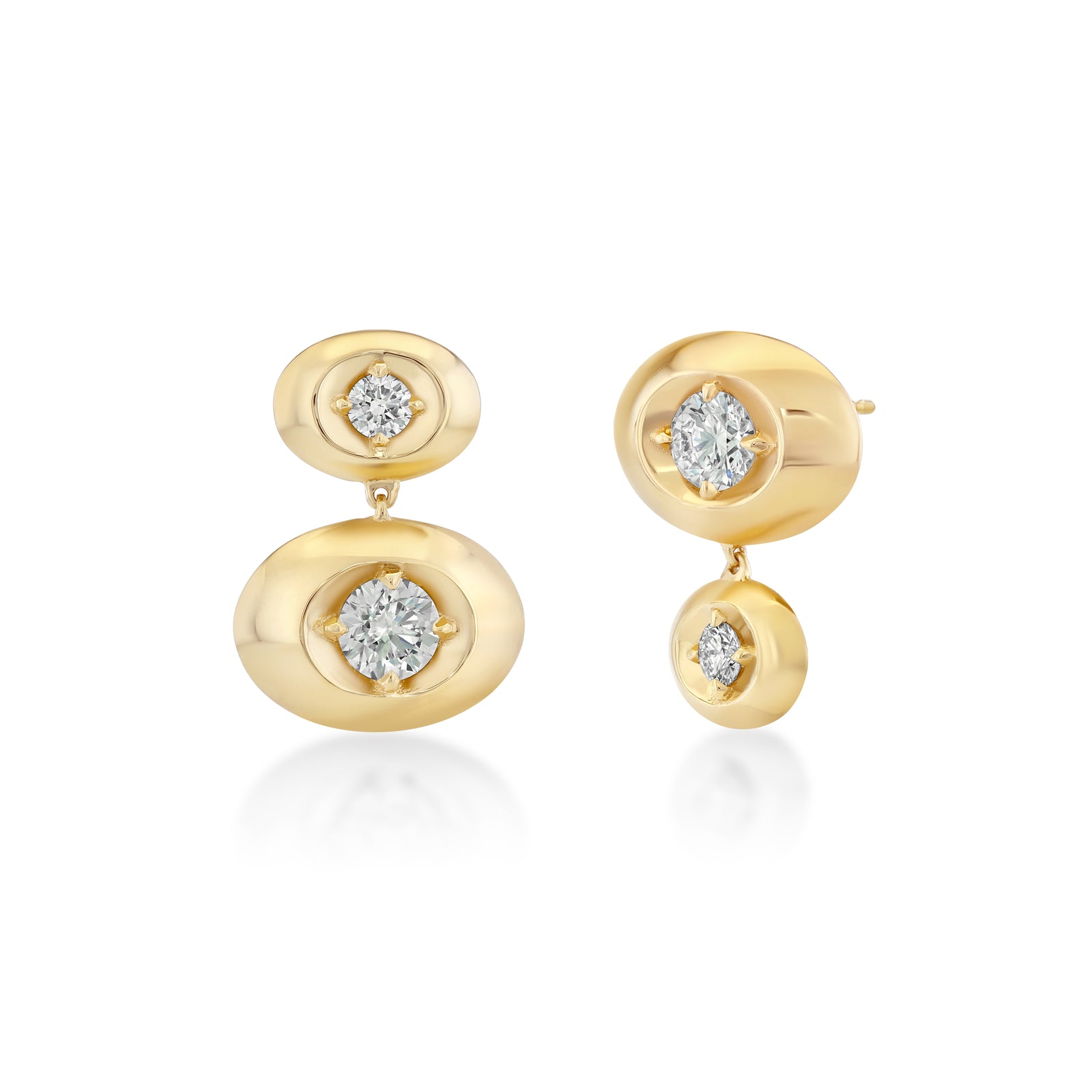 Alternating Double Drop Stone Earrings