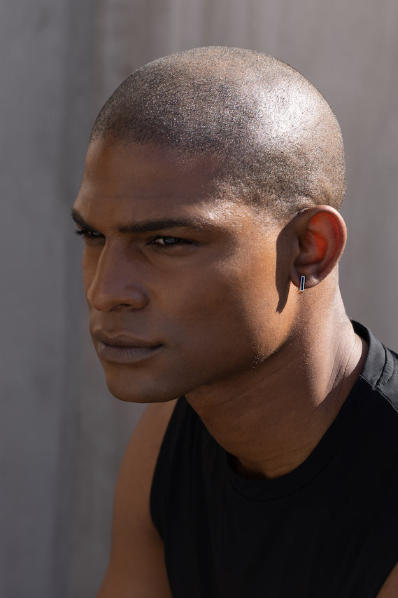 Petite Square Baguette Huggies For Him