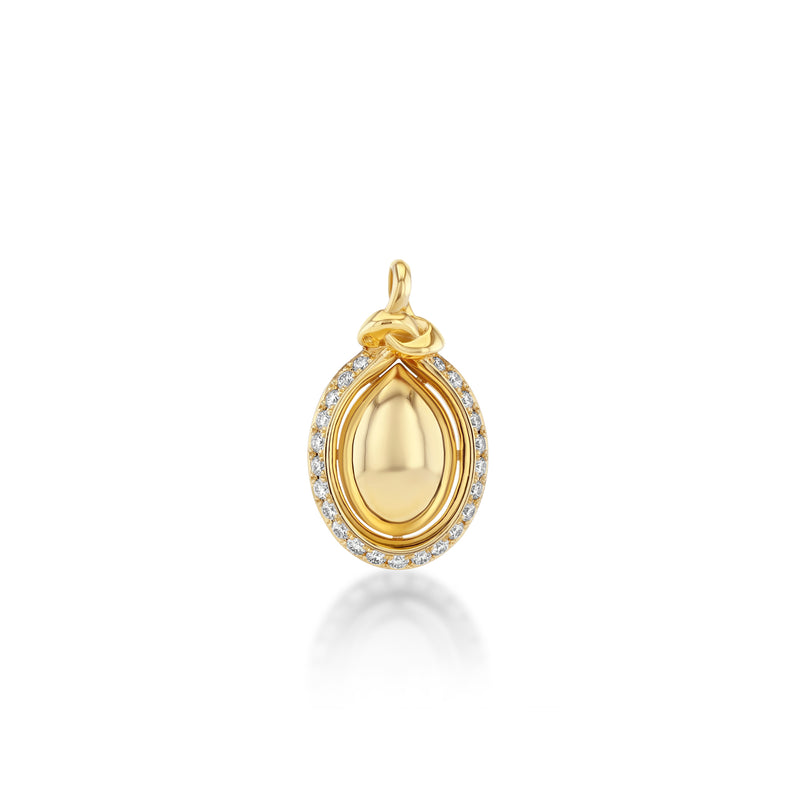 Lizzie Mandler YG engravable pave balloon charm on white background