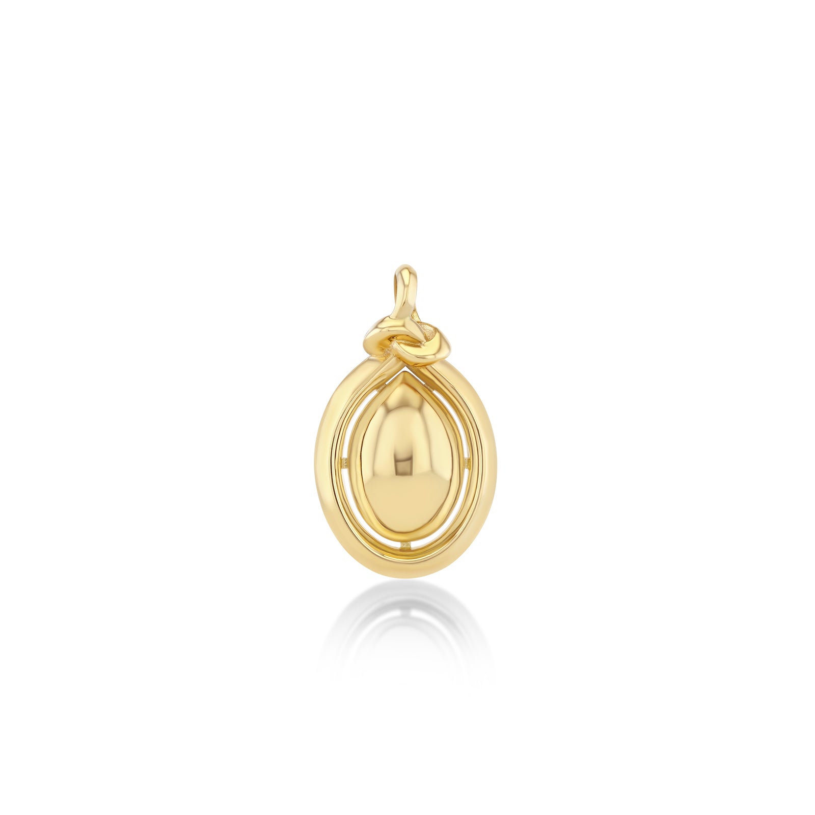 Gold pendant on a white background