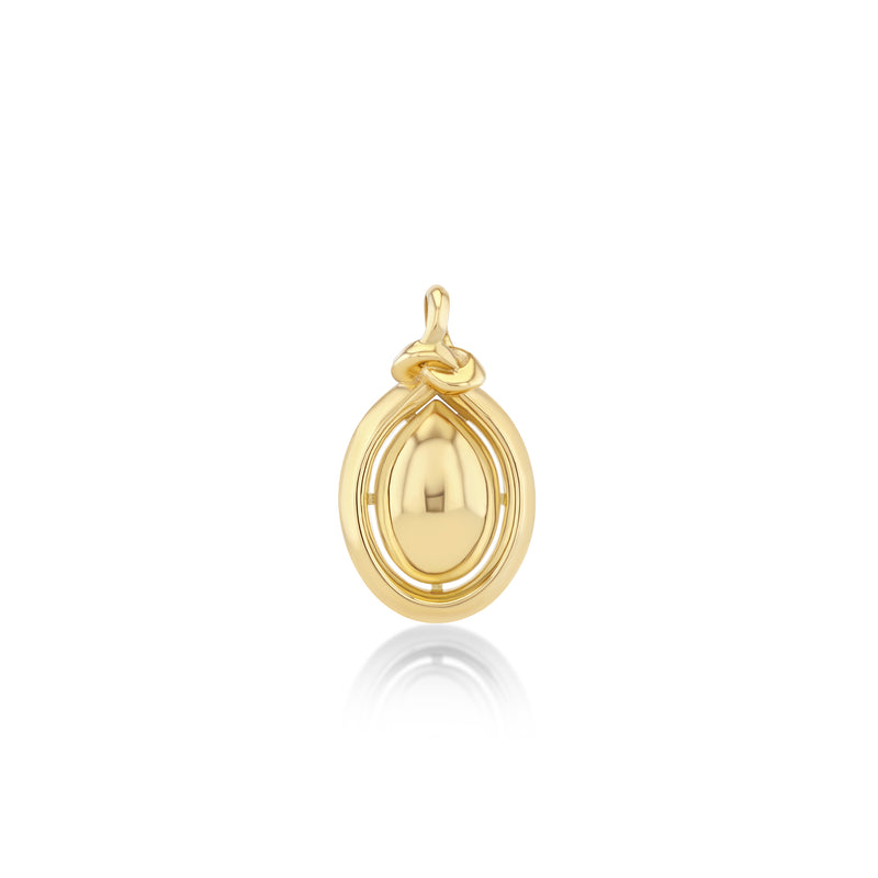Gold pendant on a white background