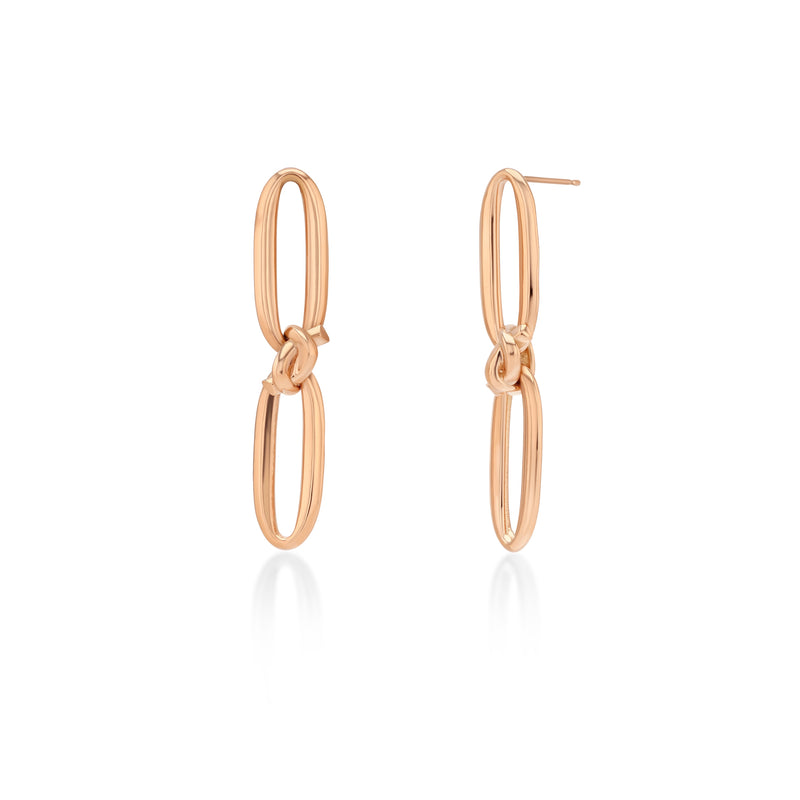 Love Knot Flat Link Earrings