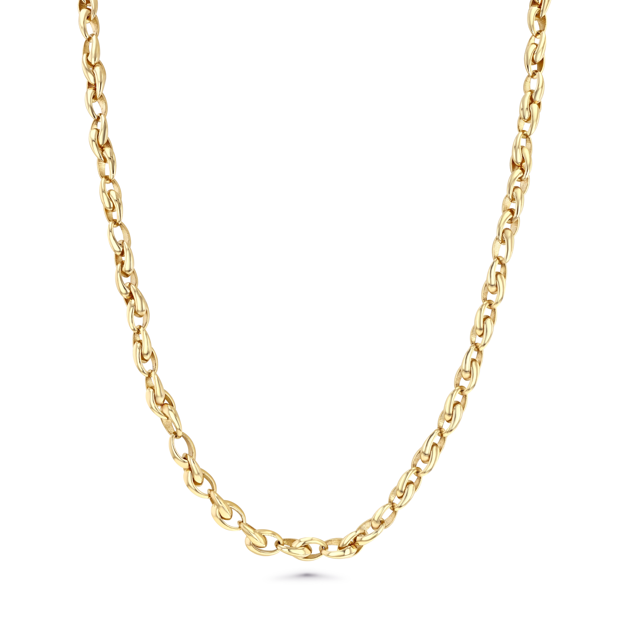 9ct yellow Gold Solid Round Link Necklet – Gardiner Brothers