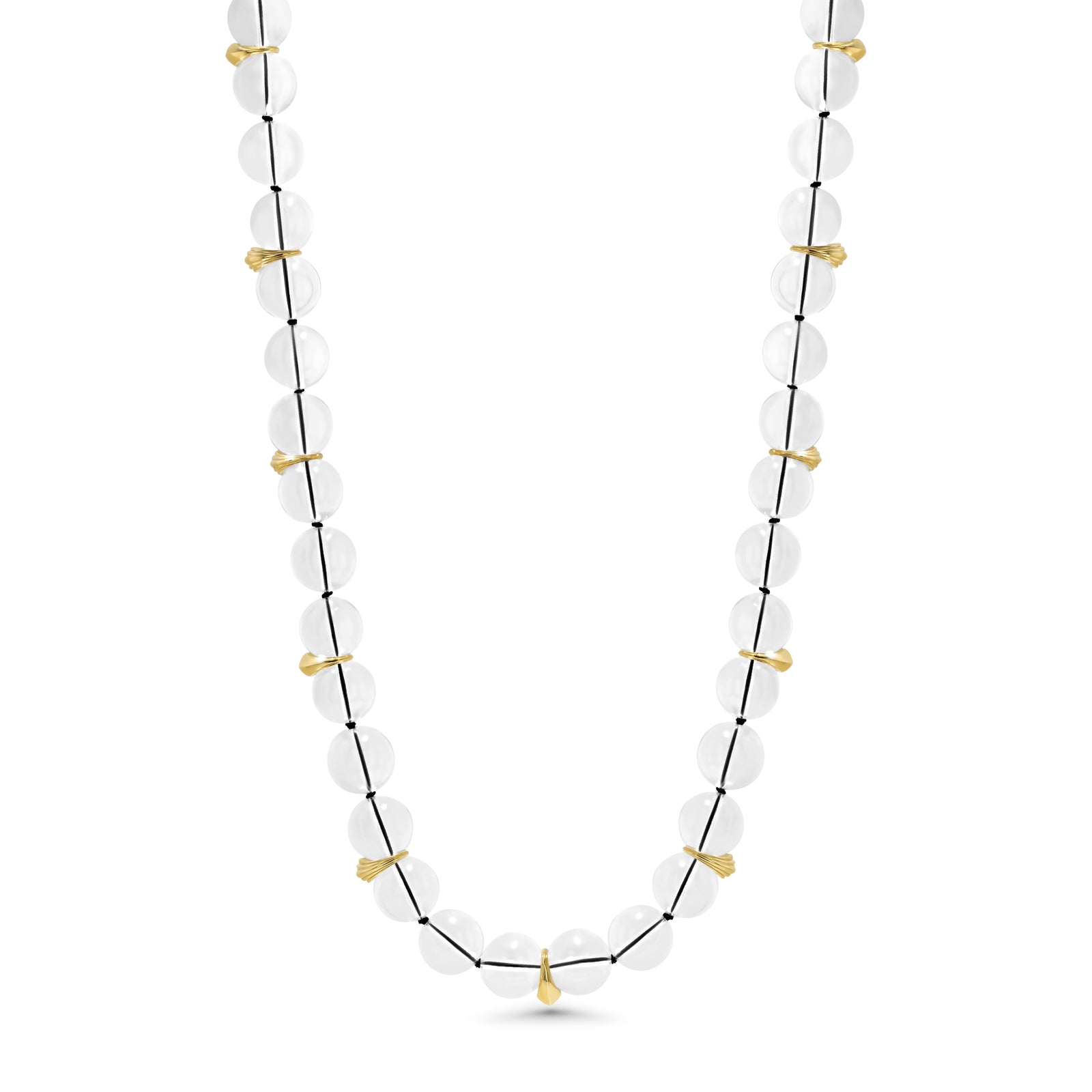 Clear Beaded Necklace with gold spacers