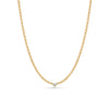 Micro Chain Necklace With Fancy Diamond Center