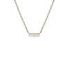 Horizontal Knife Edge Bar Necklace With Baguette