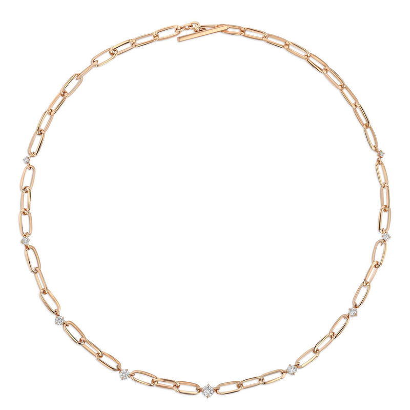 OG Link + Graduated Station Diamonds Necklace