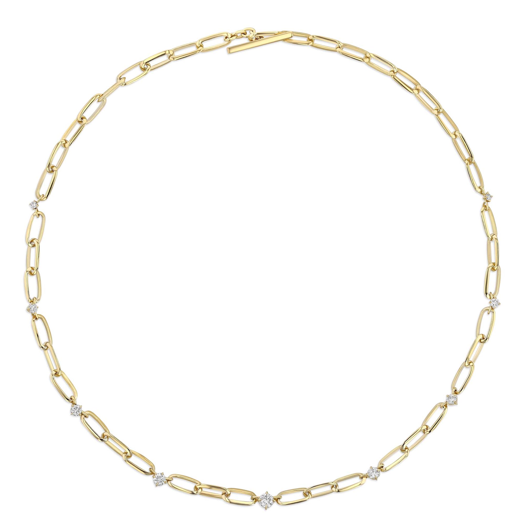 OG Link + Graduated Station Diamonds Necklace