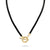 Black Leather Chord Pave Toggle Necklace