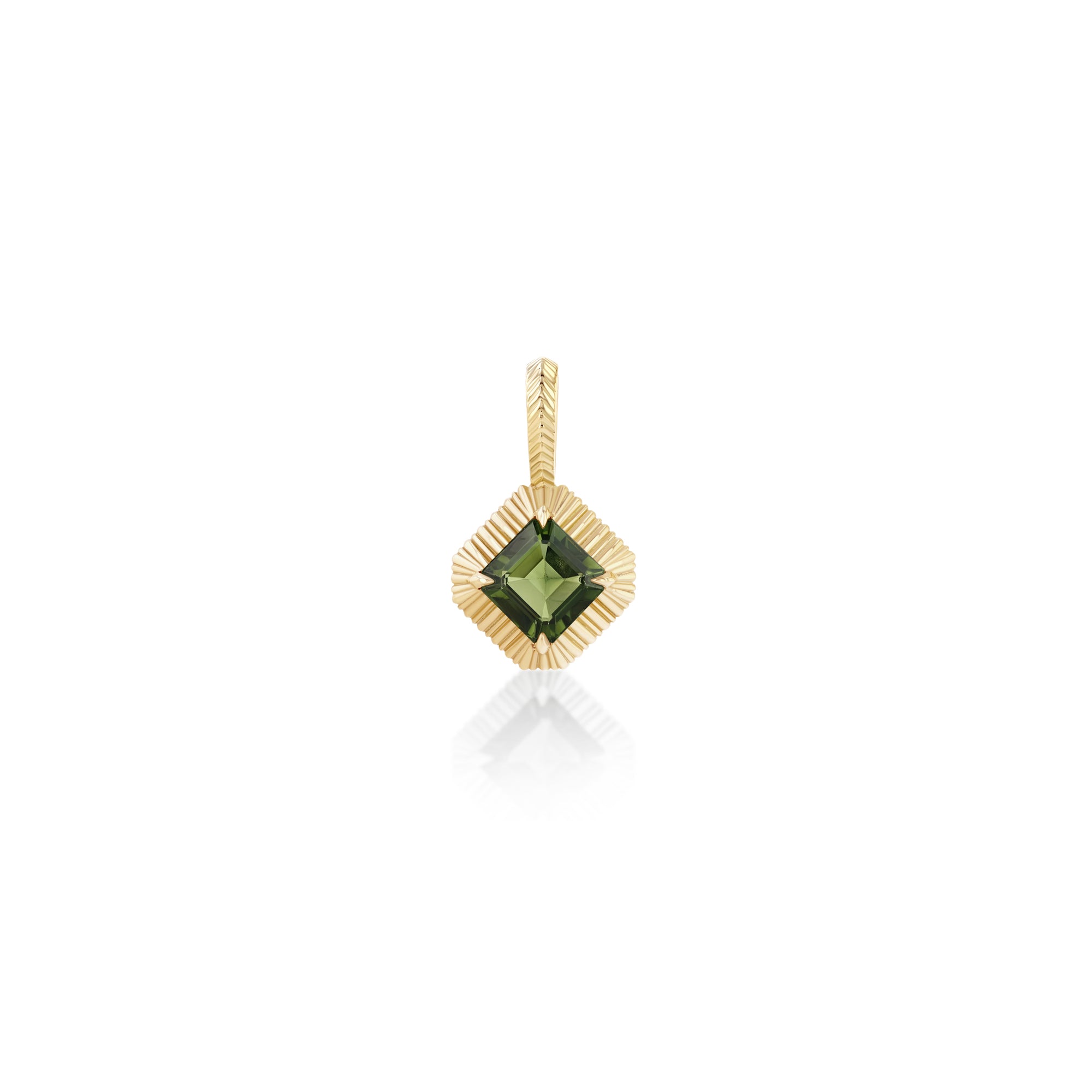 Green Asscher Tourmaline Charm