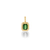 Fluted Bezel Green Tourmaline Charm