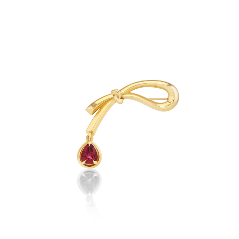 Knot Pin with Gem Drop