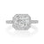 Radiant Cut Diamond 3 Row Pave Band and Cup