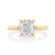 Cushion Cut Diamond Square Band with Pave Sides and Hidden Halo