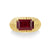 Fluted Ring With Emerald Cut Ruby Center Stone