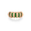 5 Row Emerald Carre Fluted Bar Ring