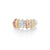 Tri-Color 5 Row White Diamond Carre Fluted Bar Ring