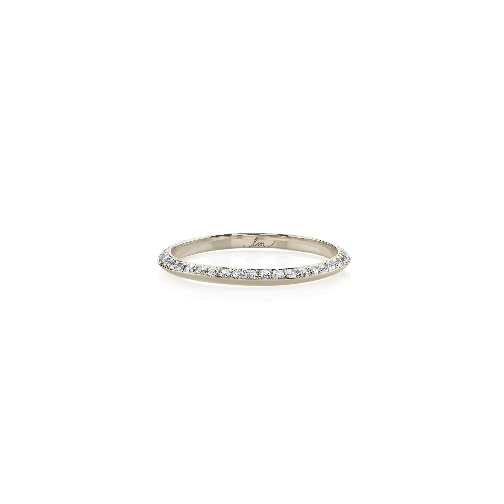 Petite One Sided Diamond Knife Edge Band