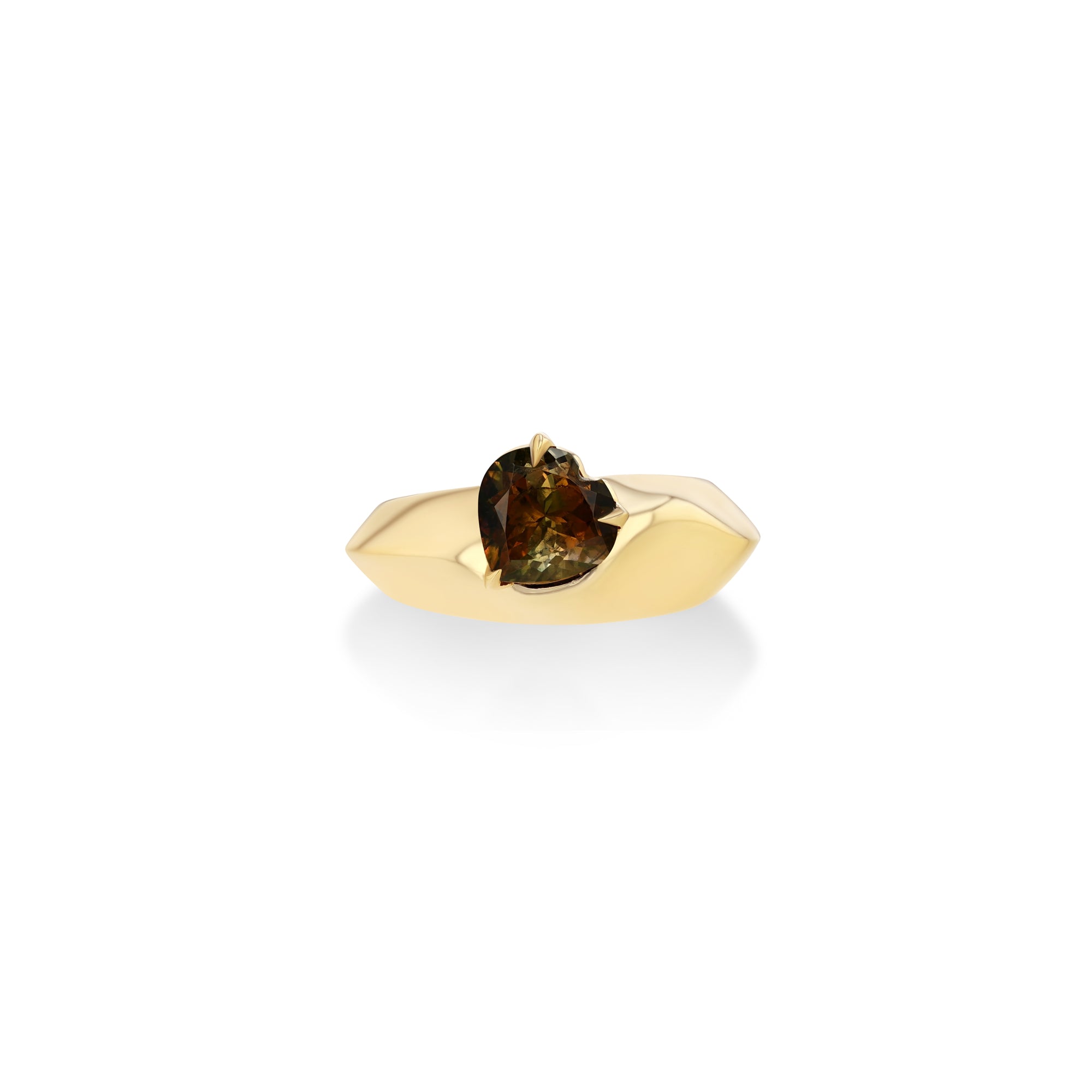 Liquid Gold Tourmaline Heart Ring