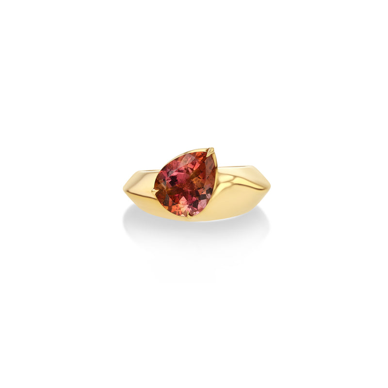 Liquid Gold Tourmaline Pear Ring