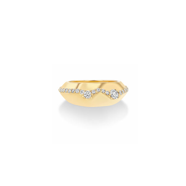 Liquid Gold Ring with Pave - Lizzie Mandler